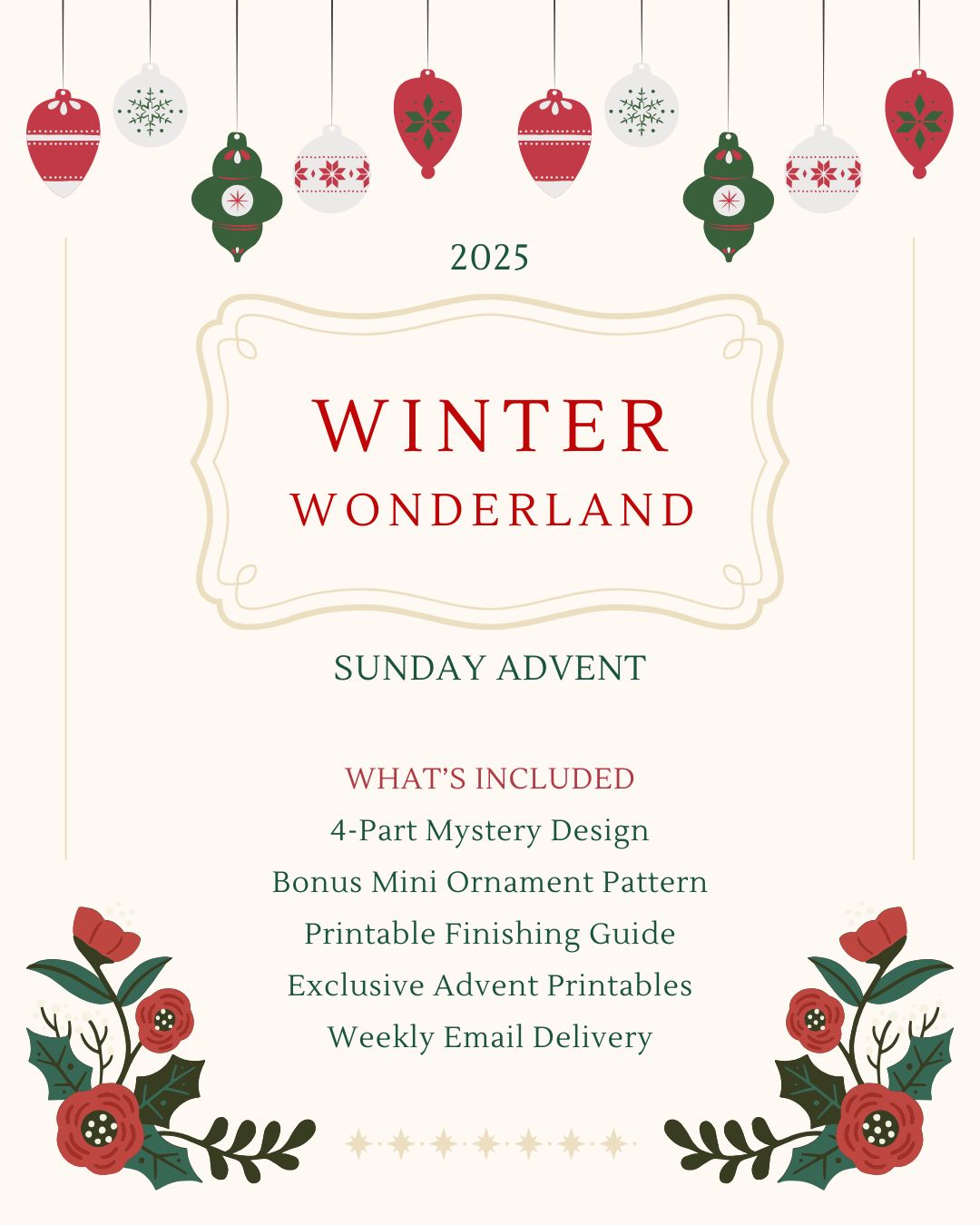 Winter Wonderland Advent Stitch-Along | 4-Part Digital Cross Stitch Advent