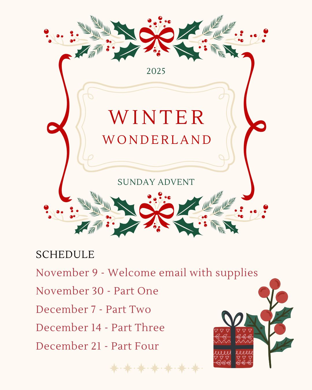 Winter Wonderland Advent Stitch-Along | 4-Part Digital Cross Stitch Advent